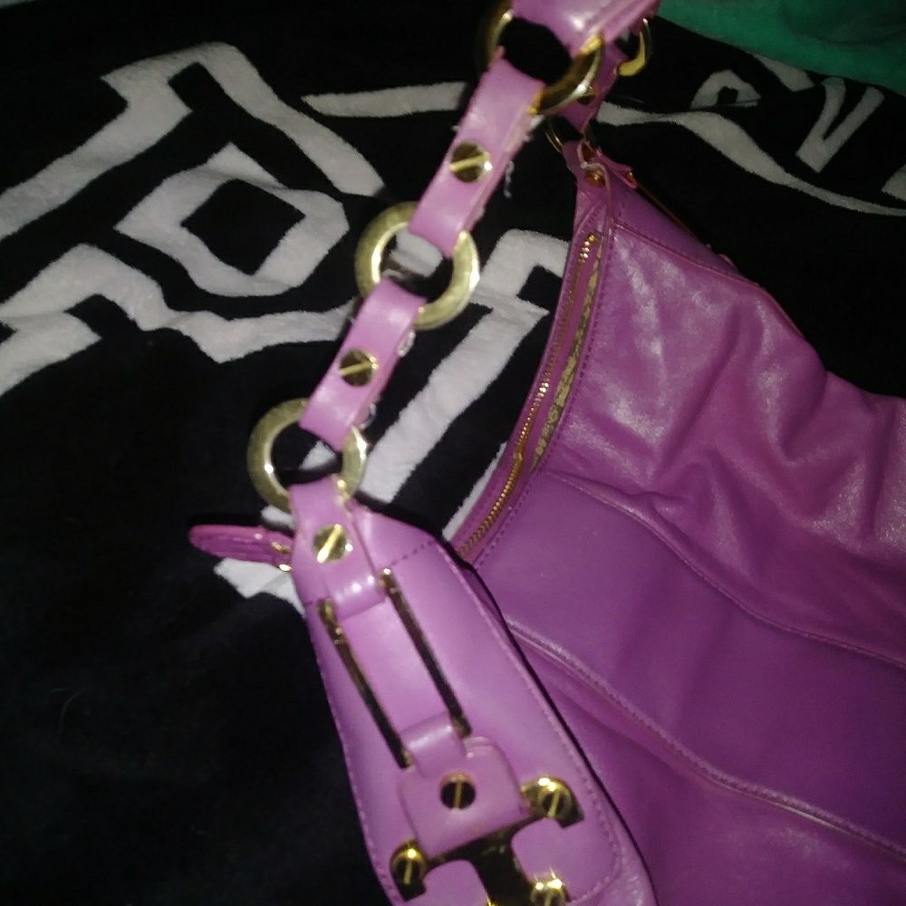 Tori Burch Shoulder Bag Magenta Gen. Leather